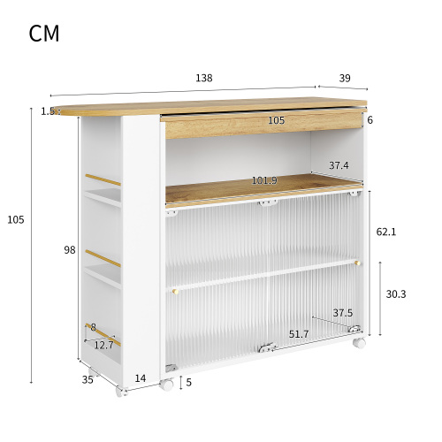 Ausziehbare mobile Bar mit Stauraum-OKWISH