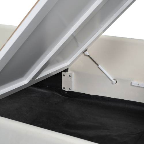 Kinderbett, Polsterbett, Regenbogenform, Lattenrost hochklappbar, großer Stauraum, Regenbogenfarbe 