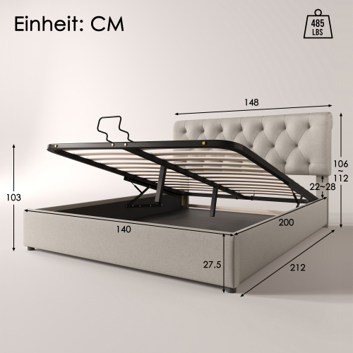 Modernes, hydraulisch gepolstertes Bettgestell-OKWISH