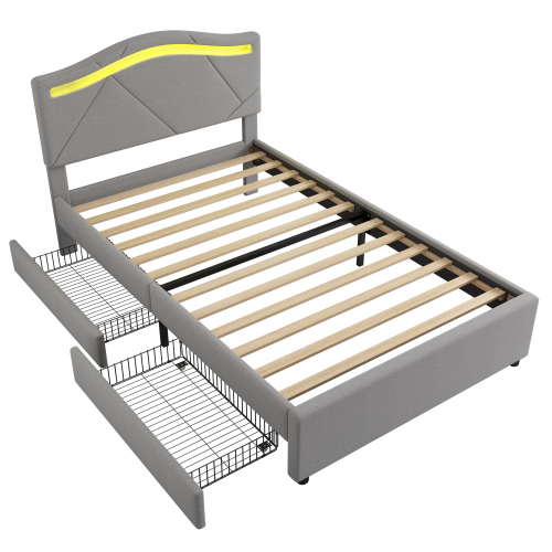 Polsterbett mit Lattenrost-OKWISH