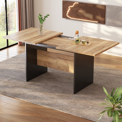 Ausziehbarer Esstisch im natürlichen, minimalistischen Stil-OKWISH
