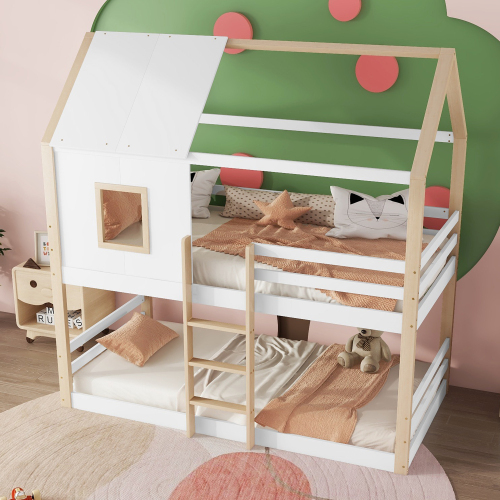 Etagenbett mit Lattenrost, Leiter und Fenstergitter-OKWISH