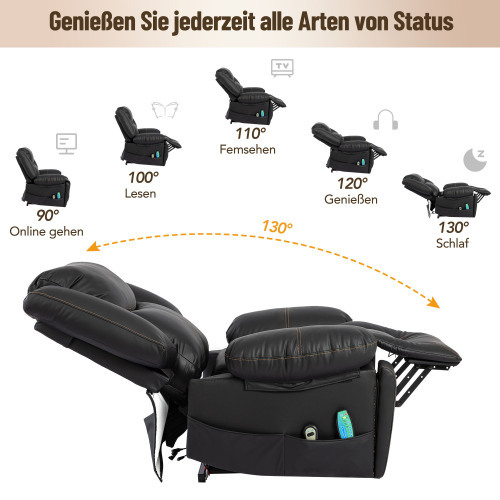 Elektrisch beheizter Massagesessel aus PU-Leder-OKWISH