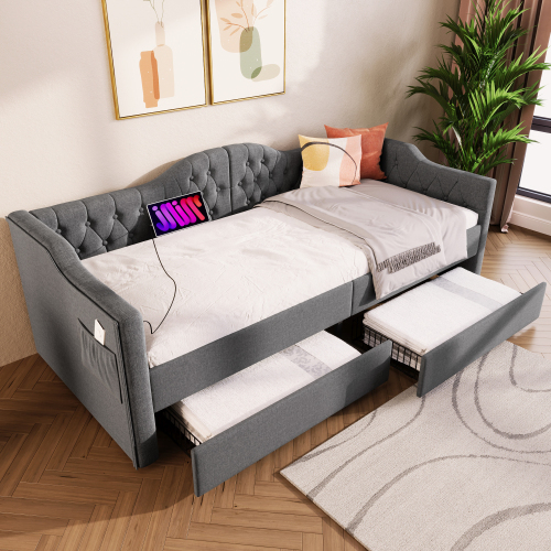 Gepolstertes Schlafsofa mit Stauraum-OKWISH