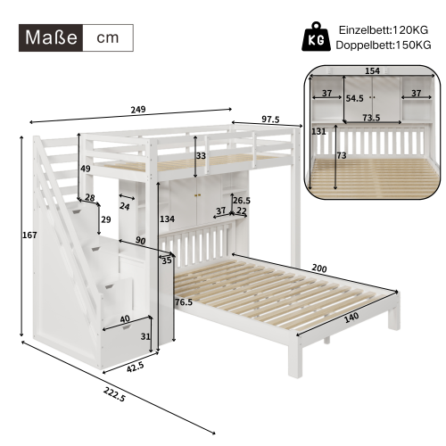 Multifunktionales Kinder-Etagenbett-OKWISH
