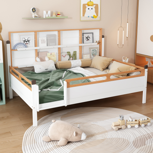 Absturzsicherung und Gitterbett mit offenem Regal-OKWISH