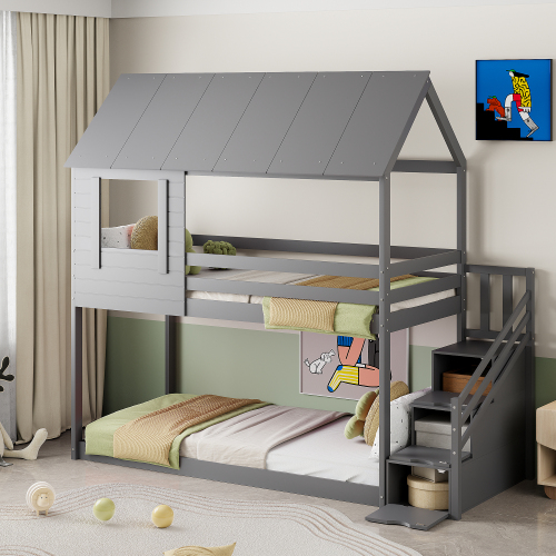 Etagenbett aus Holz für Kinder-OKWISH