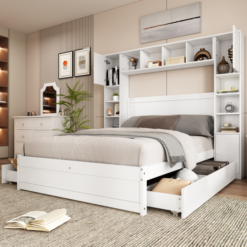 Hochbett-Doppelbett mit zwei Kippschutzschnallen-OKWISH