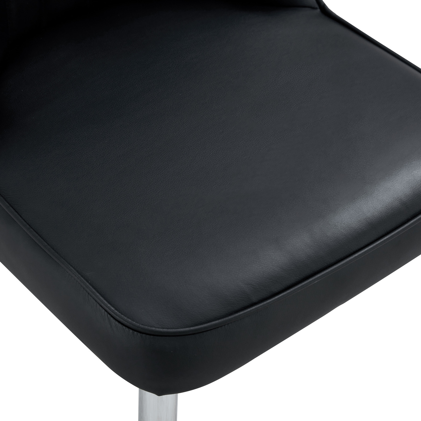 OKWISH Black Dining Chair with PU Leather and Metal Legs