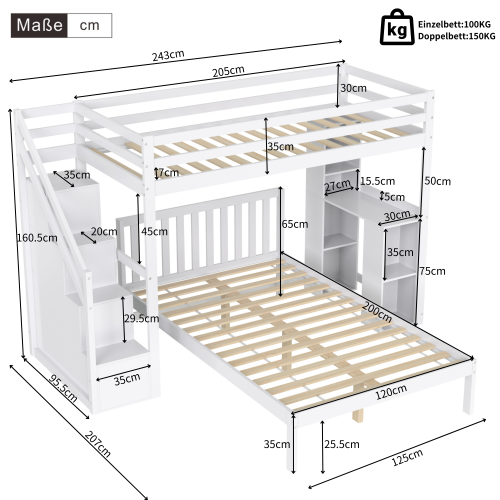 Multifunktionales Kinder-Etagenbett-OKWISH