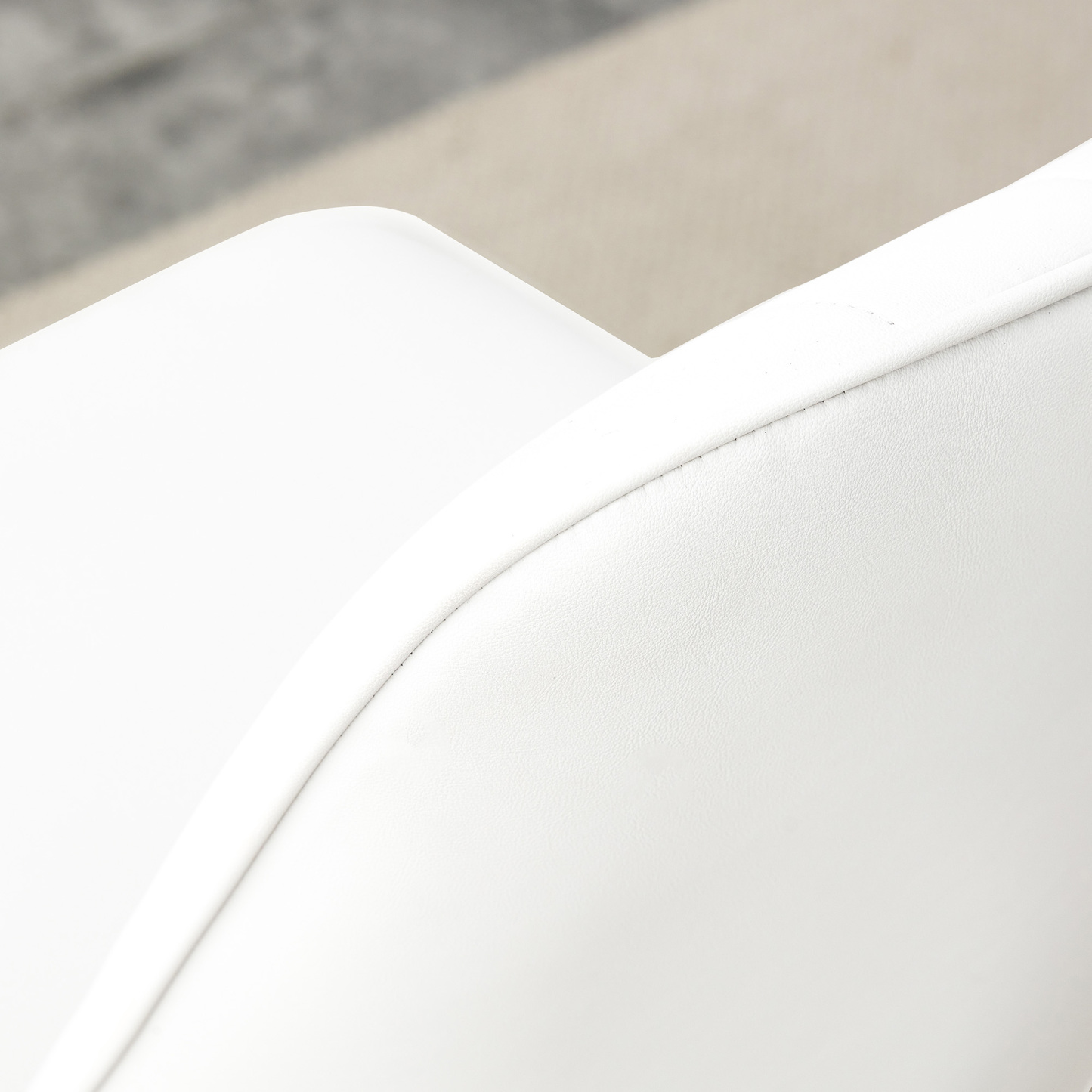 OKWISH White PU Dining Chairs Set with Black Metal Legs