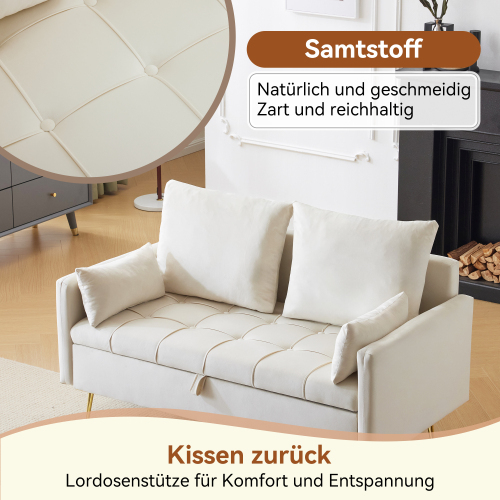 Modernes, schlichtes Samtsofa-OKWISH