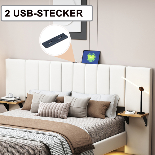 Gepolstertes Bett mit verstecktem Fußteil-OKWISH