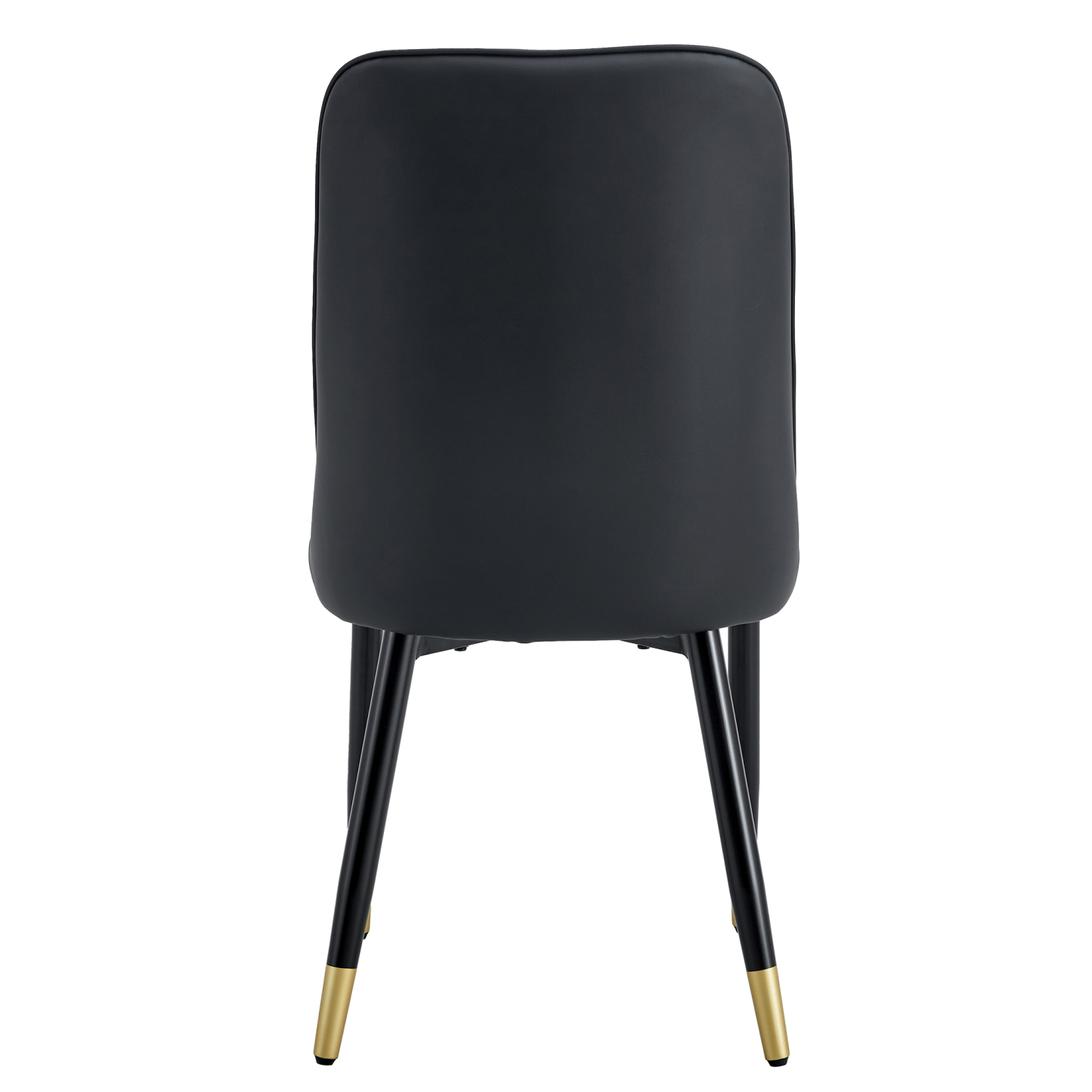 OKWISH Black PU Leather Dining Chair Set with Metal Legs