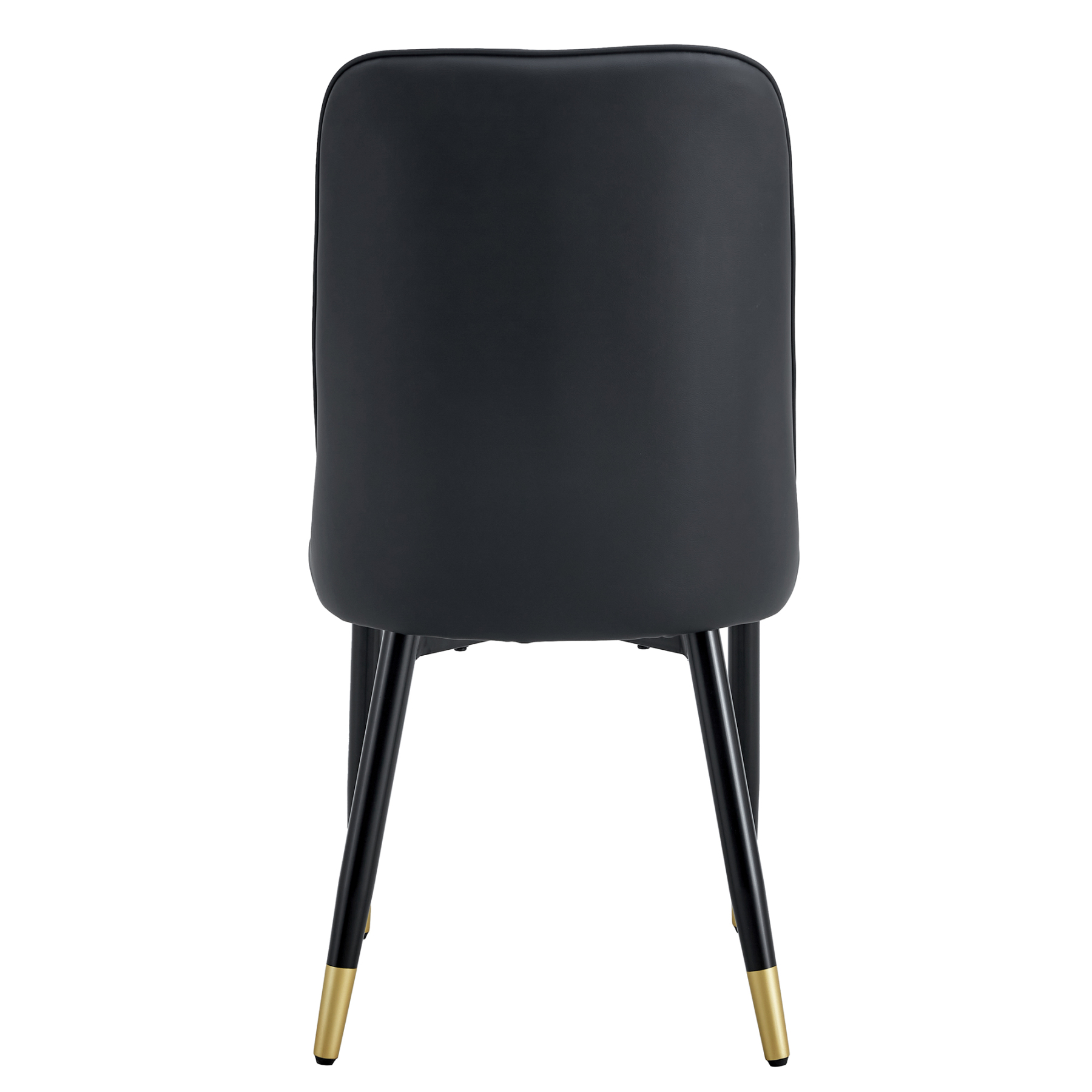 OKWISH Black PU Leather Dining Chair Set with Metal Legs