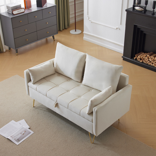 Modernes, schlichtes Samtsofa-OKWISH