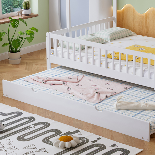 Tisch、Schreibtisch、Arbeitstisch、mit Richtungsrädern、Kiefer+MDF、Weiß+Natur 