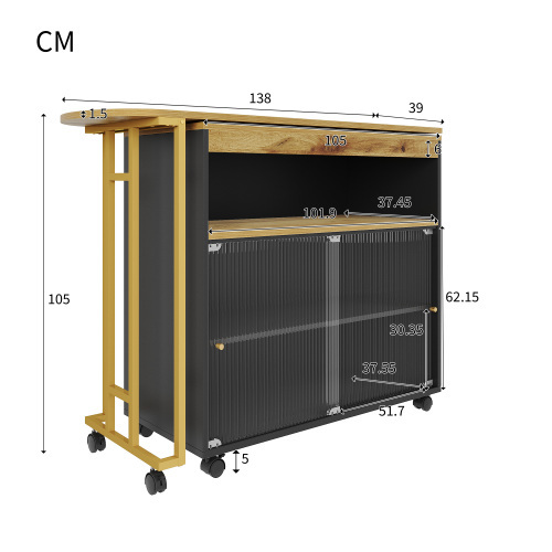 Ausziehbare mobile Bar mit LED-Aufbewahrung-OKWISH