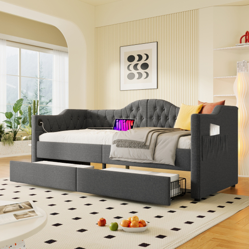 Gepolstertes Schlafsofa mit Stauraum-OKWISH