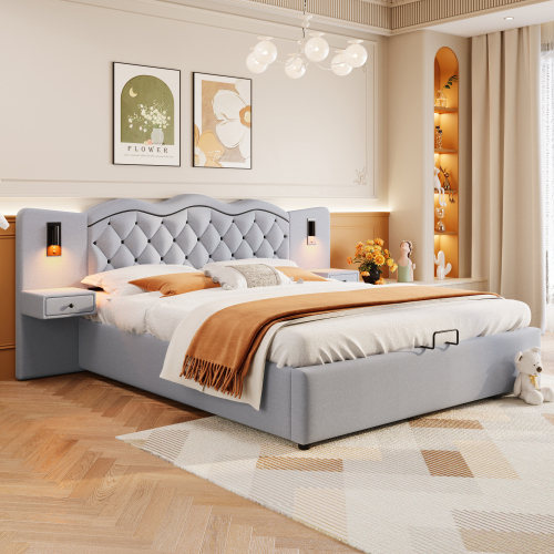 Polsterbett mit integriertem Kopfteil-OKWISH