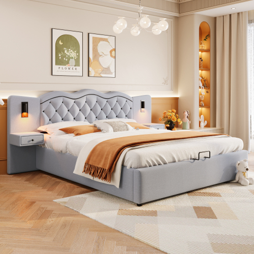 Polsterbett mit integriertem Kopfteil-OKWISH