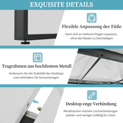 Ausziehbarer Esstisch mit Marmormuster-OKWISH