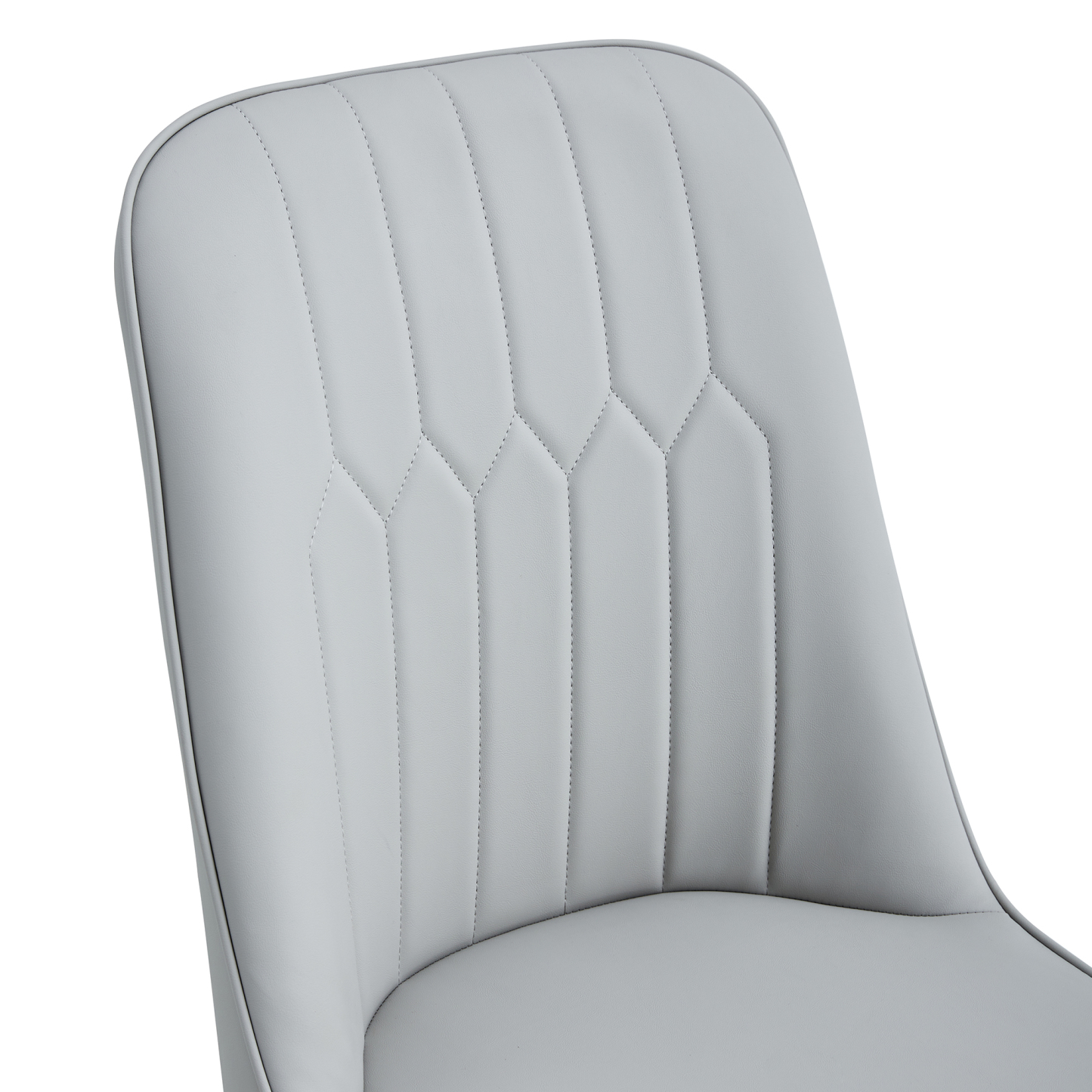 OKWISH Dining Chair with PU Seat and Metal Legs