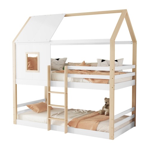 Etagenbett mit Lattenrost, Leiter und Fenstergitter-OKWISH