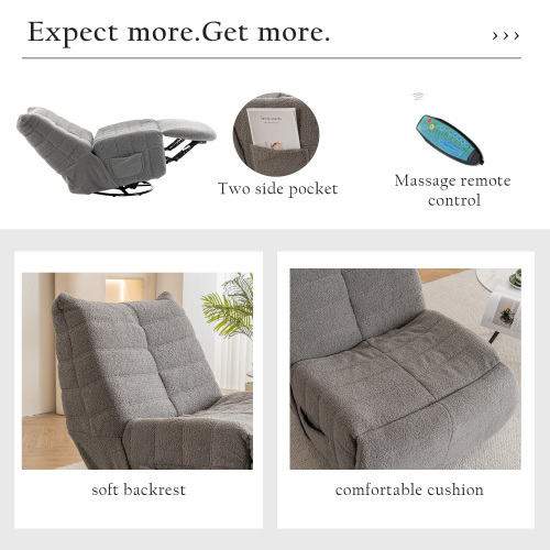 Teddy Plüsch Massage beheizter Drehstuhl-OKWISH