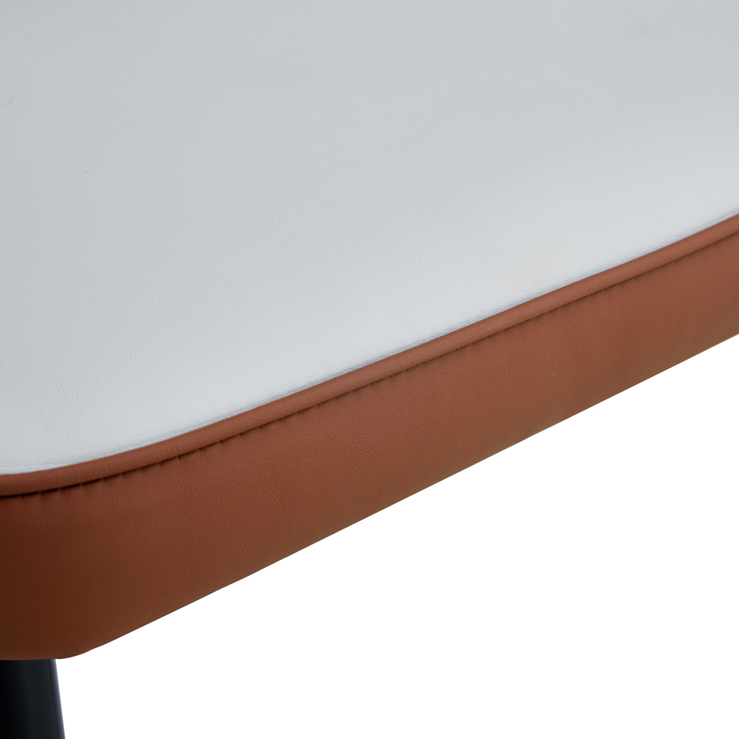 OKWISH Set of 2 Dining Chairs in Two-Tone PU Leather