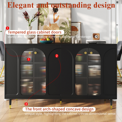 Modernes schlichtes schwarzes Sideboard-OKWISH