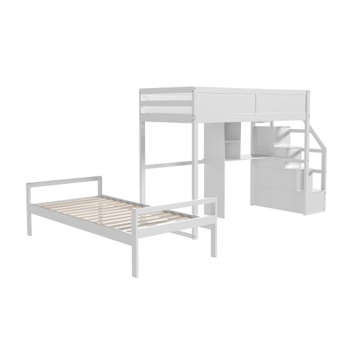 2-in-1-Gitterbett aus Kiefernholz mit hohem Gitter-OKWISH