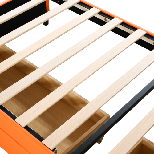 Gepolstertes Bett aus Kunstlederstoff-OKWISH