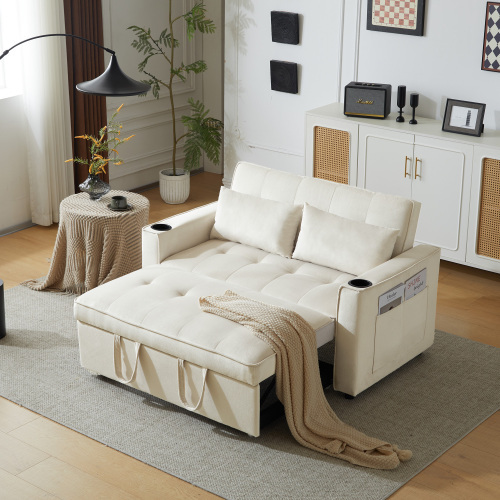 Klappschlafsofa mit Getränkehaltern und Kissen-OKWISH