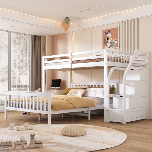 90*200cm/140*200cm Etagenbett, Kinderbett, Aufbewahrungsleiter, EN747 zertifiziert