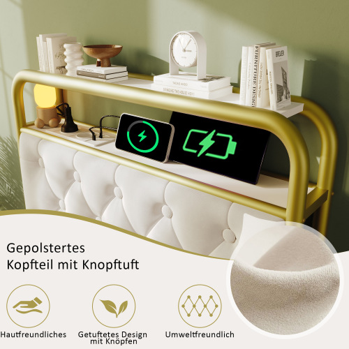 Polsterbett mit Metallrahmen-OKWISH