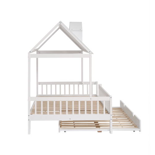 Tisch、Schreibtisch、Arbeitstisch、mit Richtungsrädern、Kiefer+MDF、Weiß+Natur 