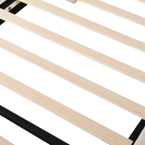 Polsterbett Kinderbett, hautfreundlicher Teddy-Stoff Bettrahmen mit Ablagefächern