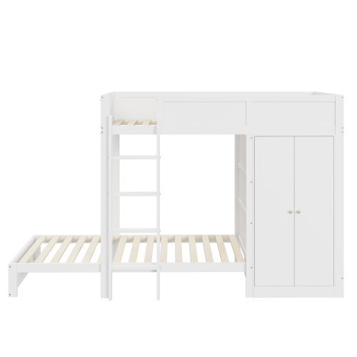 Doppelbett mit vertikaler Sicherheitstreppe-OKWISH