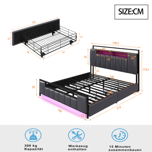 Multifunktionales Polsterbett-OKWISH