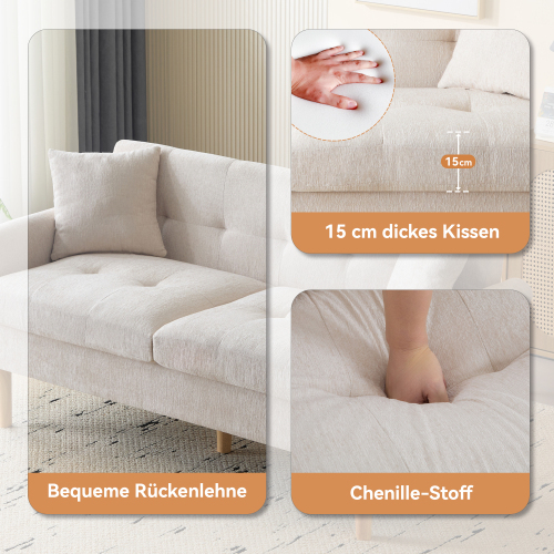 Gepolstertes Zweisitzersofa im modernen Design-OKWISH
