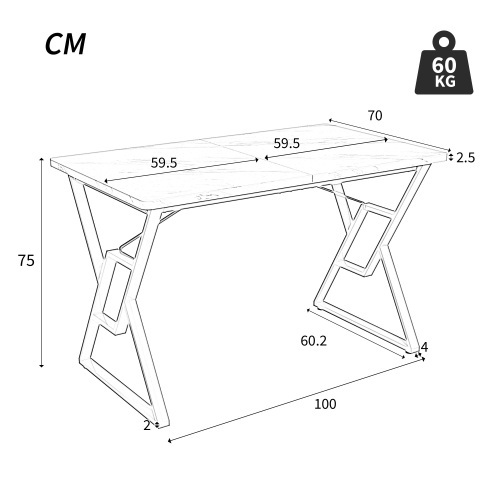 Esstisch mit massivem Metallgestell-OKWISH