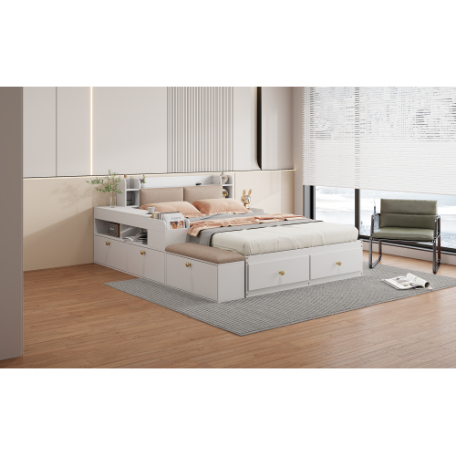Multifunktionales modulares Bett aus Massivholz-OKWISH