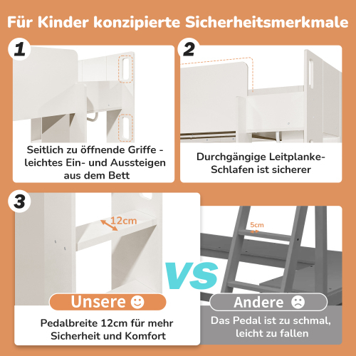 Multifunktionales Drei-in-Eins-Hochbett für Einzelbett-OKWISH