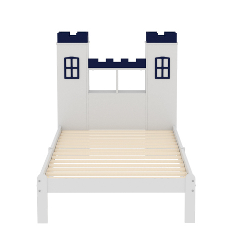 assivholzbett 90x200, Burgform, mehrere Ablagefächer, Lattenrost, Kinderbett, Jugendbett, Einzelbett