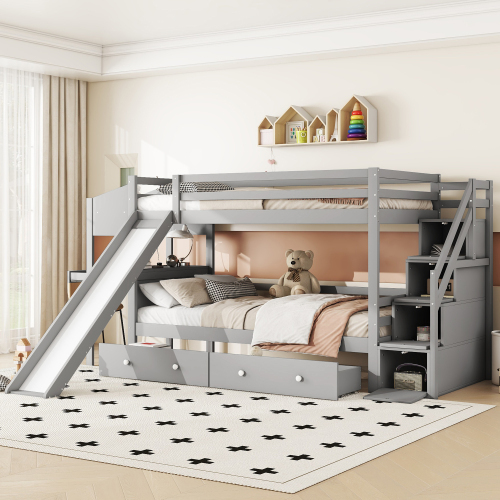 Multifunktionales Etagenbett aus Massivholz-OKWISH