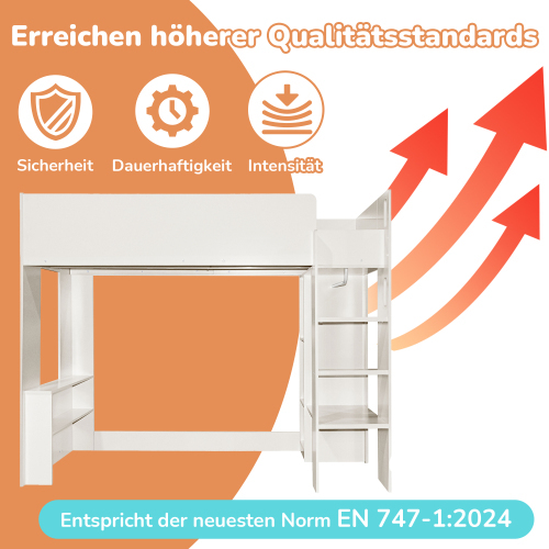 Multifunktionales Drei-in-Eins-Hochbett für Einzelbett-OKWISH