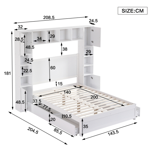 Hochbett-Doppelbett mit zwei Kippschutzschnallen-OKWISH