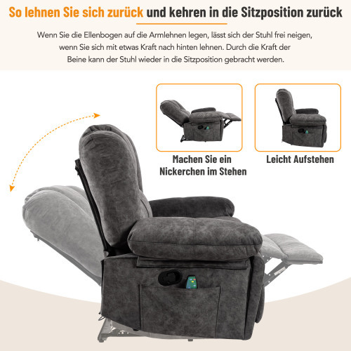 Extra breiter Massagesessel mit manueller Press- und Heizfunktion-OKWISH