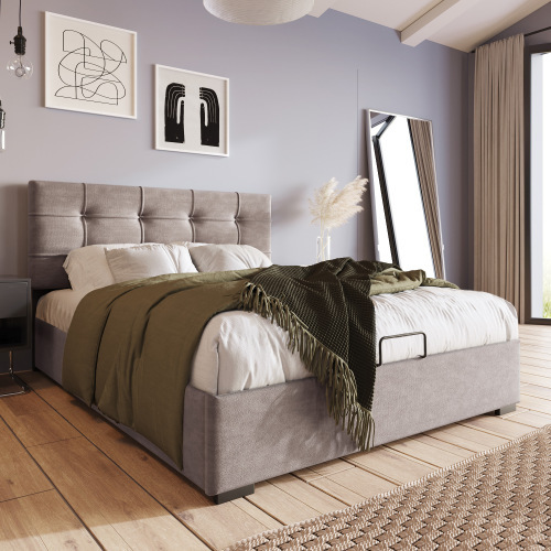 Hydraulisches, mit Samt gepolstertes Bett-OKWISH